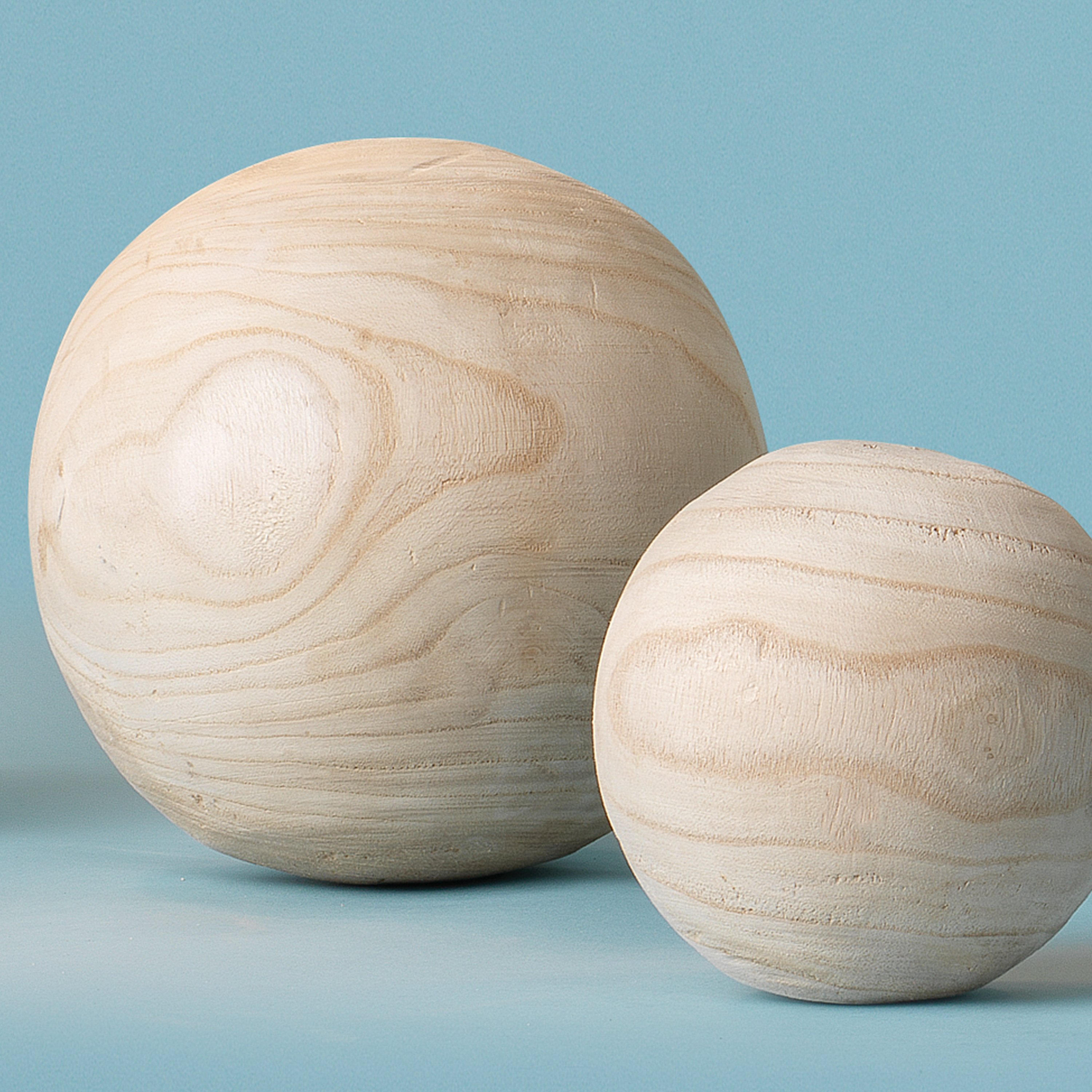 Malibu Wood Balls in Natural Wood (set of 3) - Scenario Home