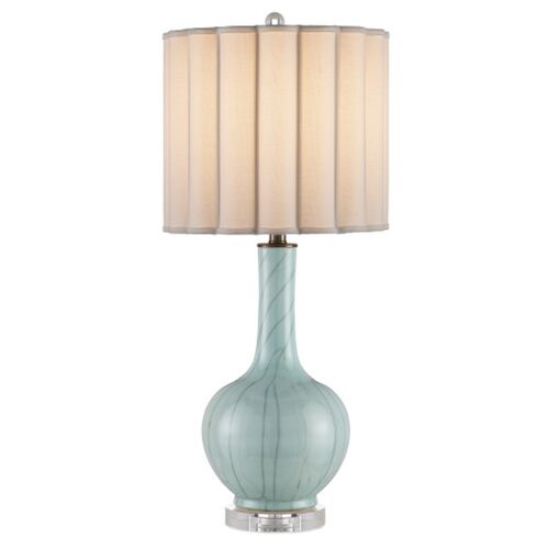 Celadon Crackle Table Lamp, Blue