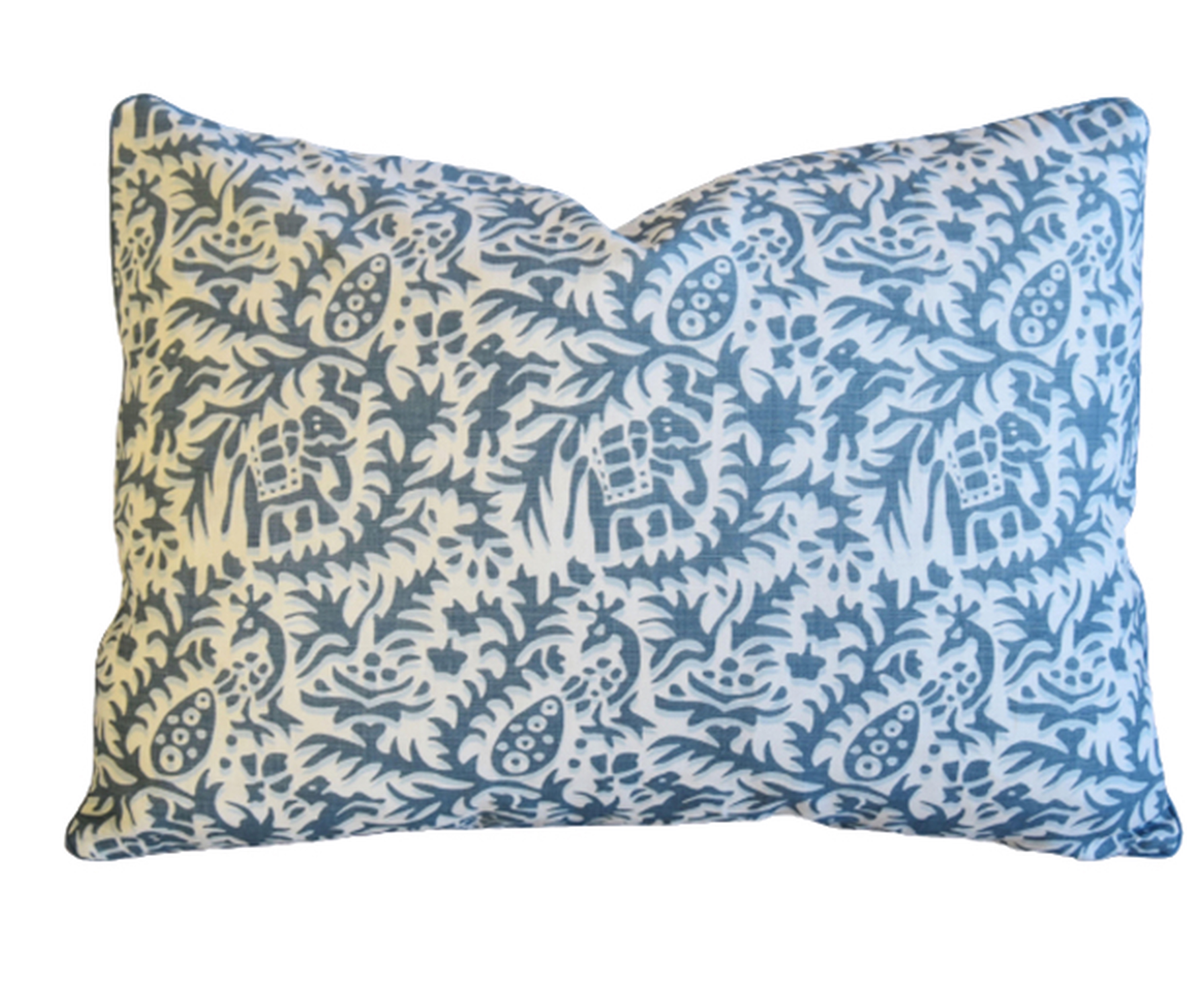 Andrew Martin Blue-Gray Jungle Pillow~P77667680