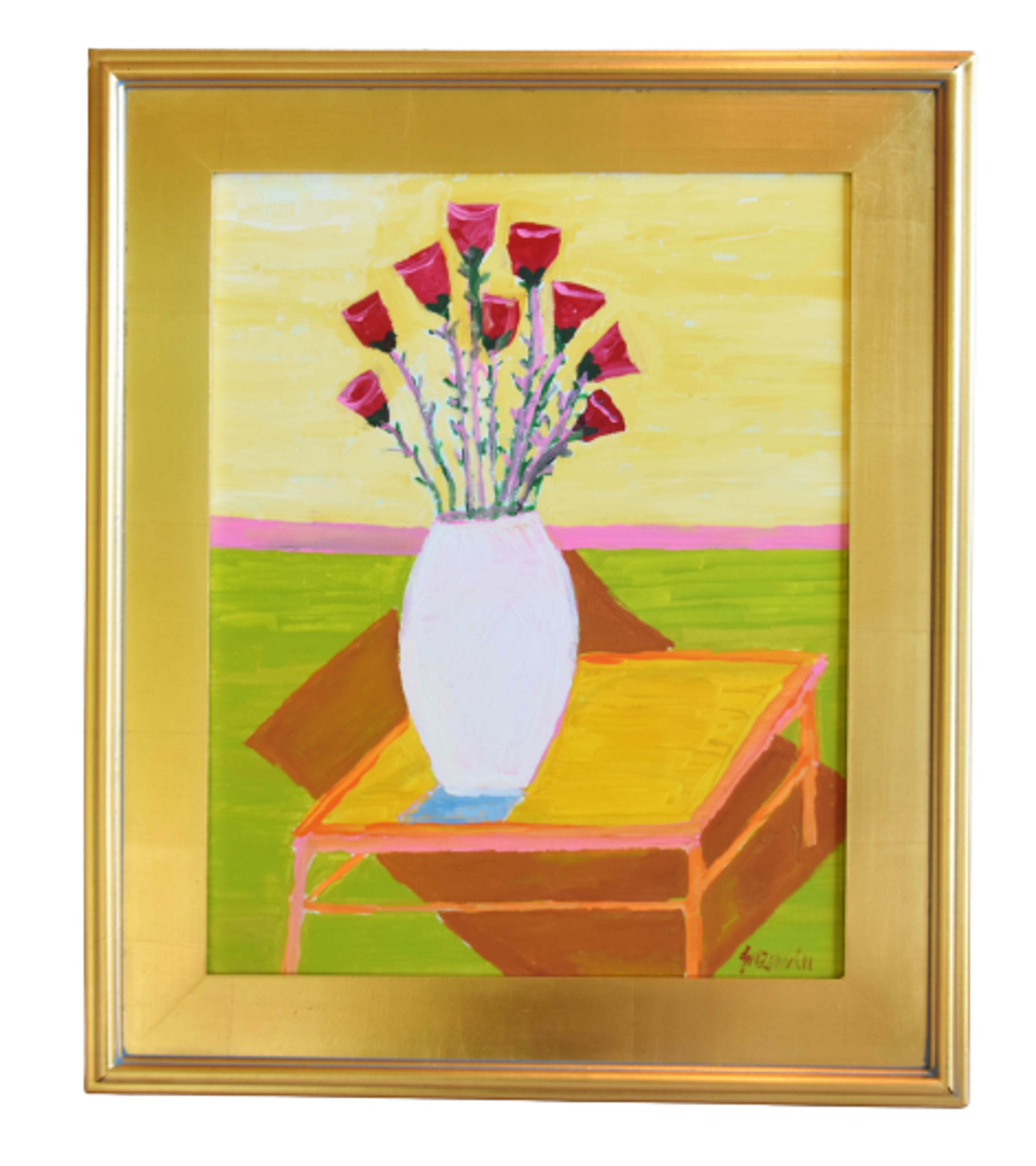 Juan Guzman Red Poppies in Vase Painting~P77639232