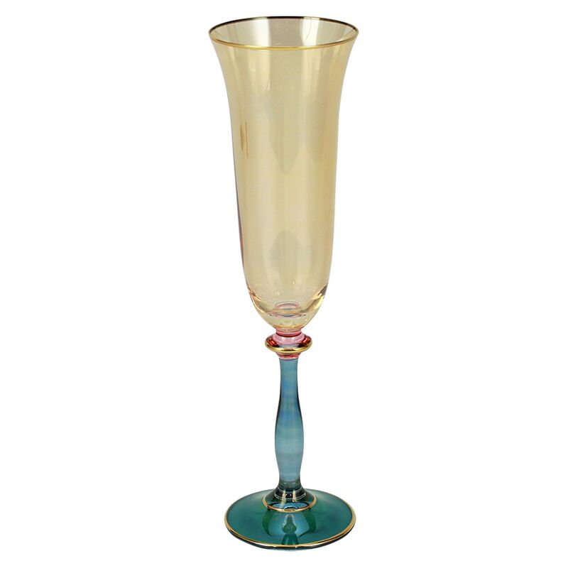 Regalia Deco Green Champagne Glass