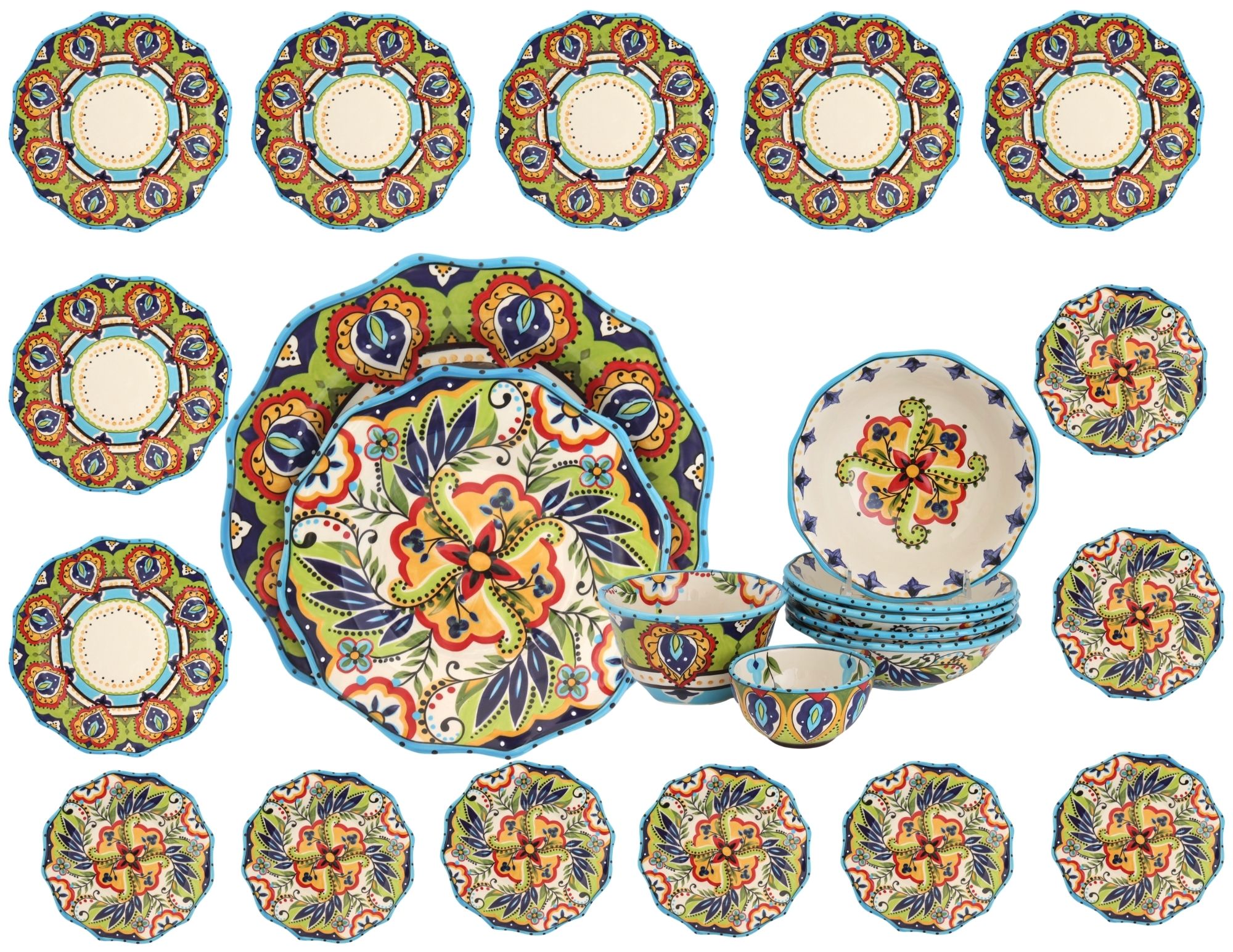 Boca Blue Espagna Dinnerware Set, 22 pcs~P77697221