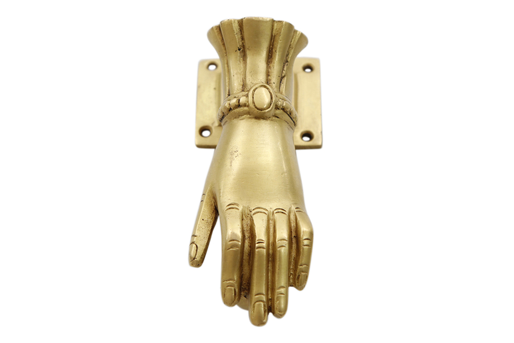 Gold Brass Hand Door Knocker~P77646798