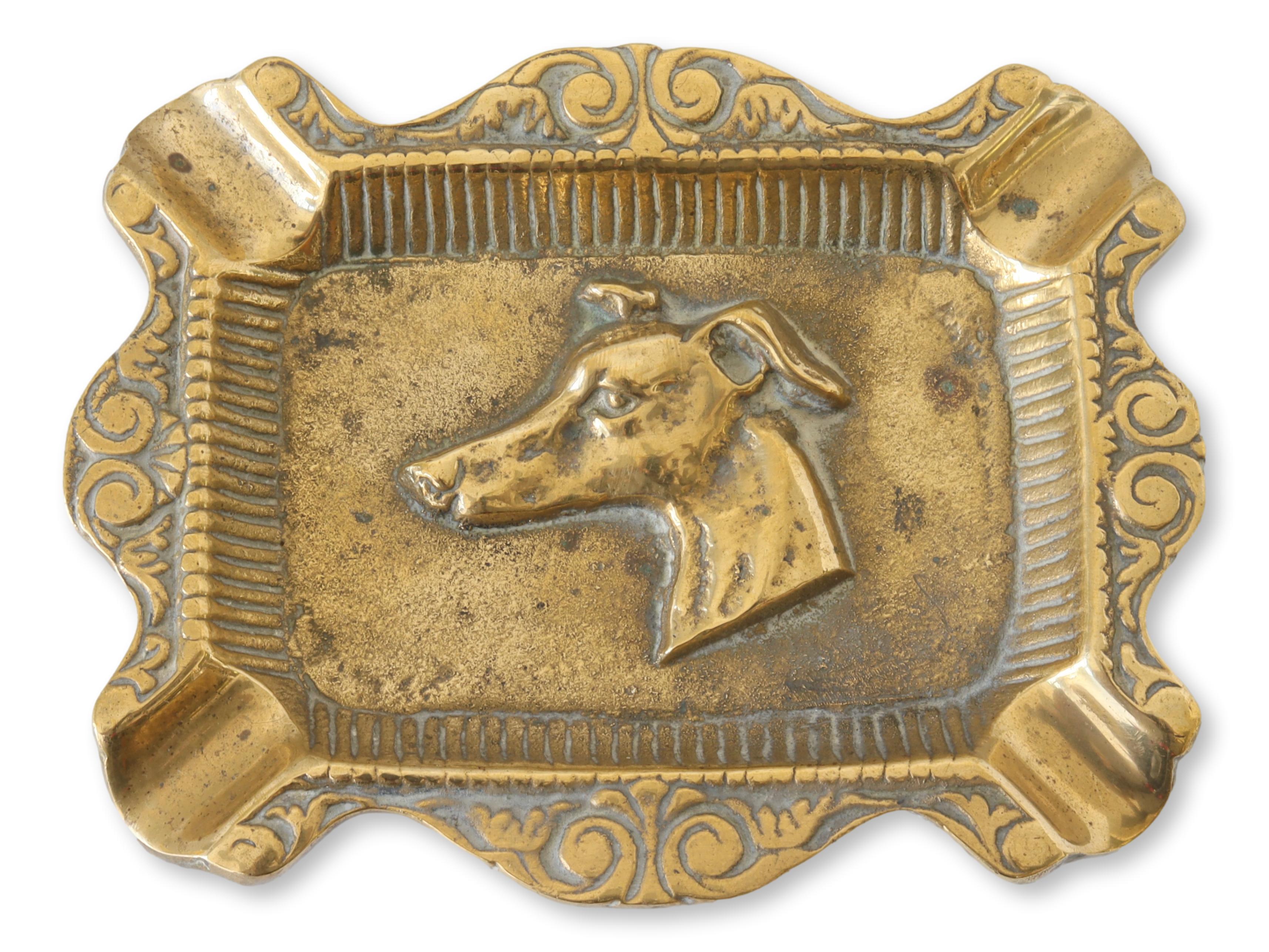 French Bronze Whippet Dog Ashtray
