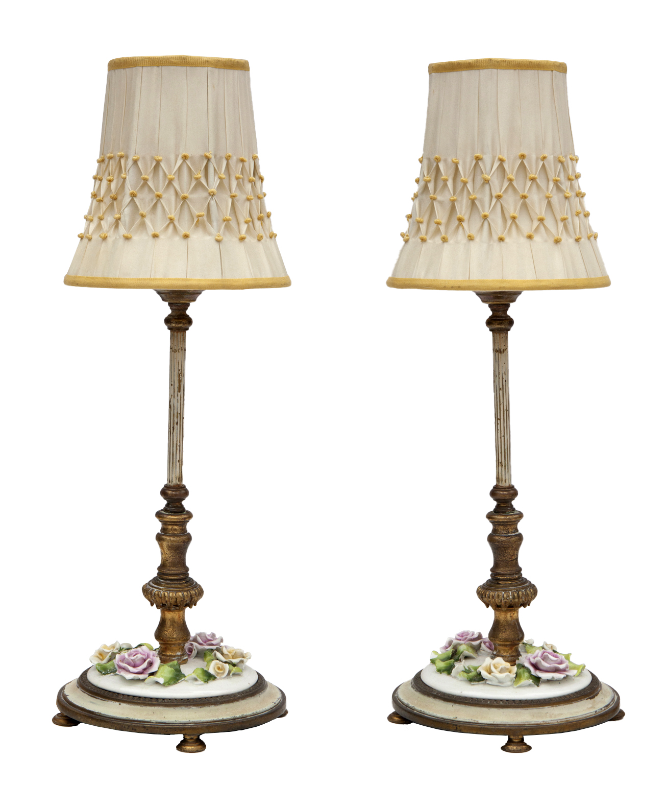 20thC German Brass Table Lamps/Flowers~P77736777