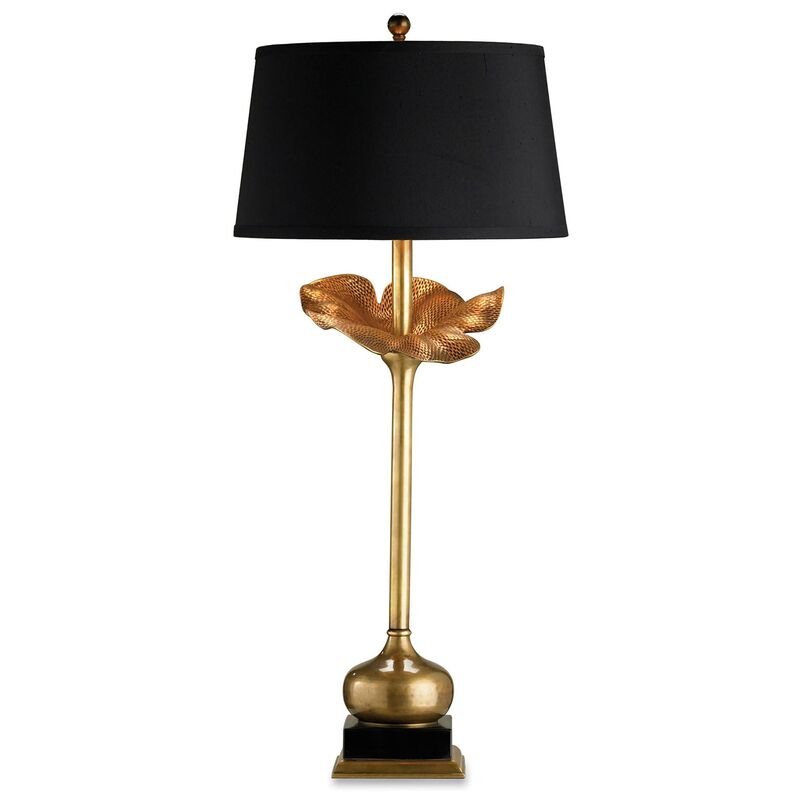 Metamorphosis Table Lamp, Black/Antique Brass, Black/Antique Brass