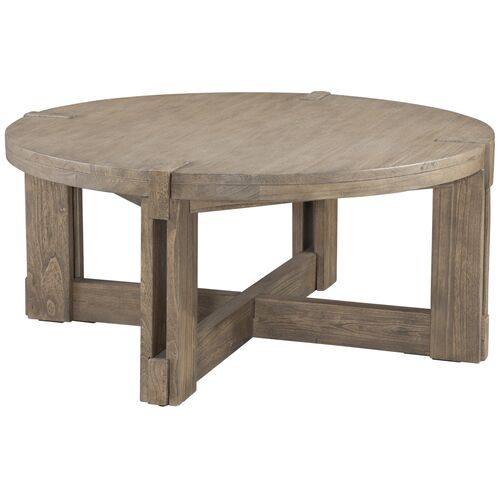 Ocean Round Cocktail Table, Natural Gray Mindi