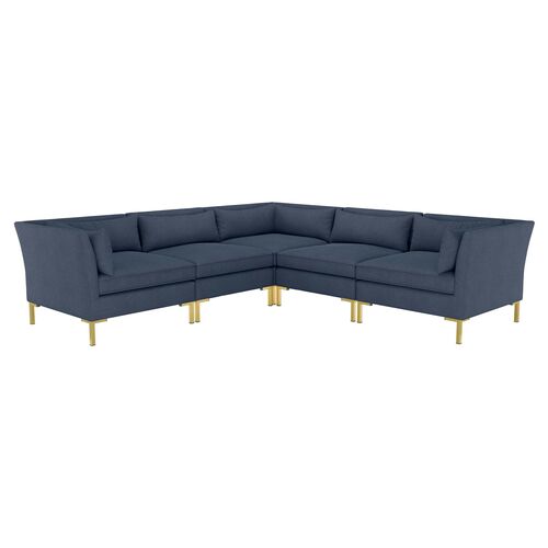 L Shaped Blue Sofas