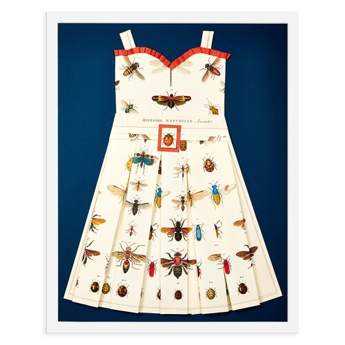 Folded Paper Dress, Bees and Ladybugs~P76798238