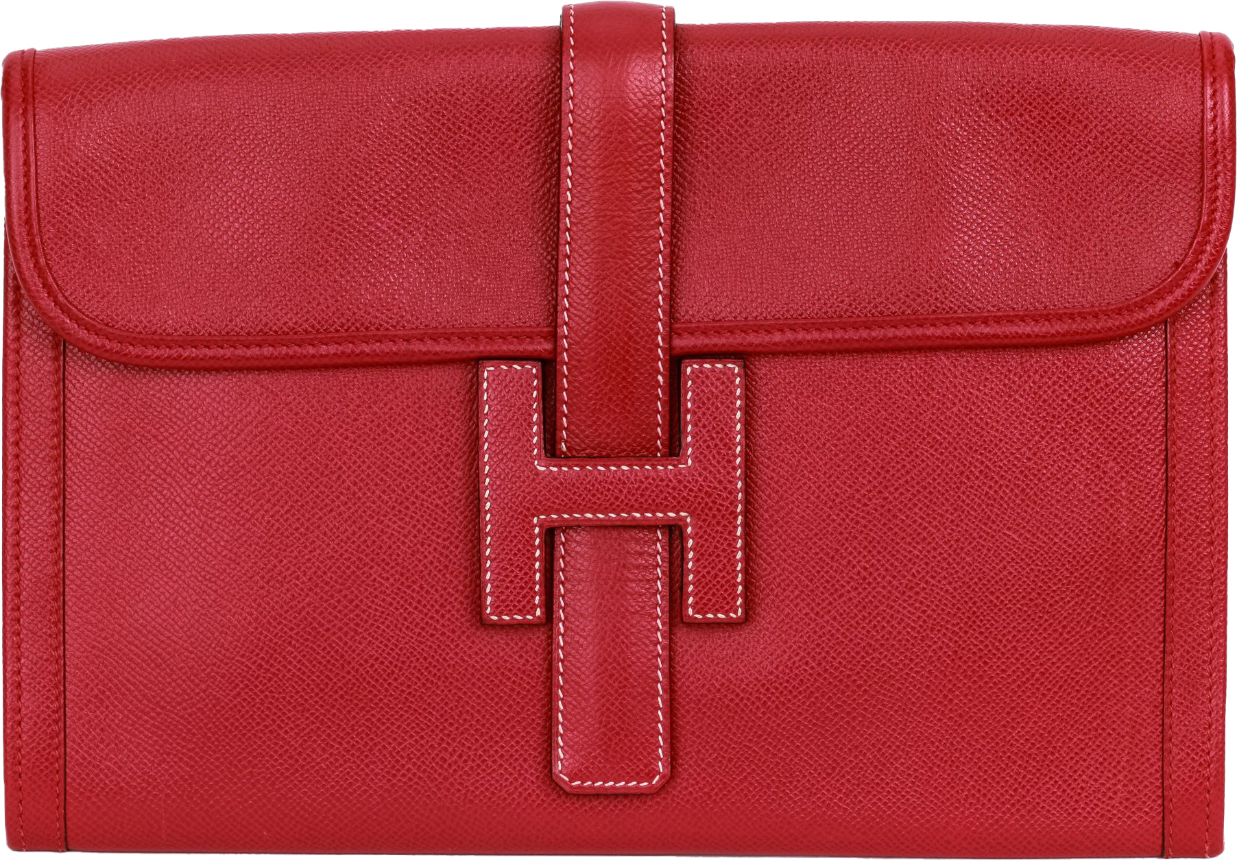 Hermes Red Epsom Jige Clutch Vintage~P77633313