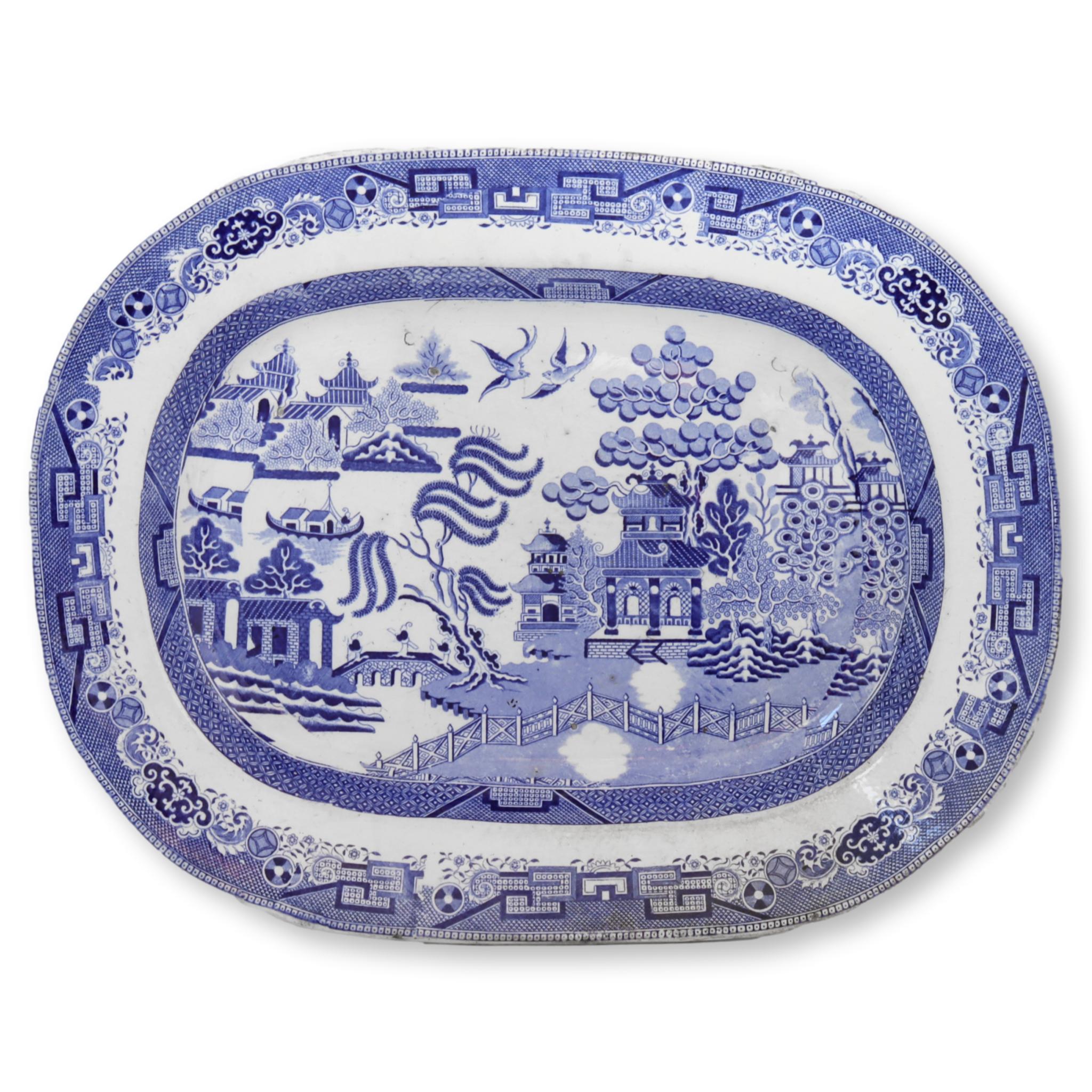 1860s English Willow Ironstone Platter~P77663070