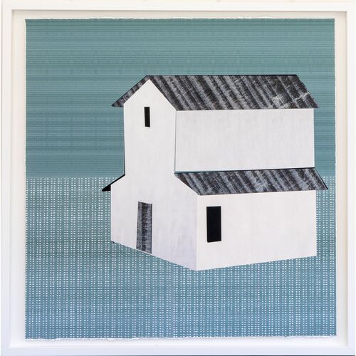 Dawn Wolfe, Barn on Grass Collage~P77571785