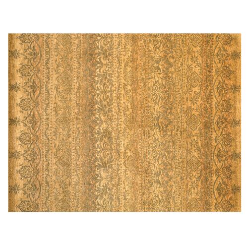 Temujin Botanical Rug, Gold/Orange