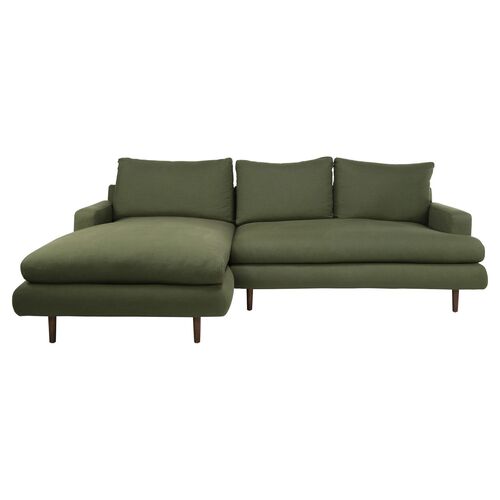 Somerset Performance Left Facing Sectional, Olive Green~P77651006