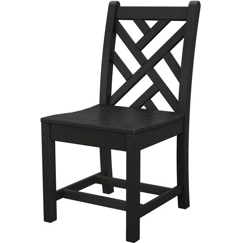 Chippendale Outdoor Dining Side Chair, Black~P45911293