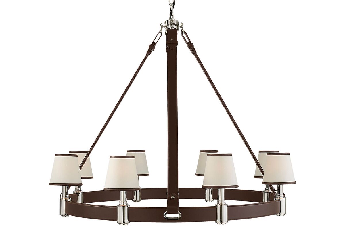 Ralph Lauren - raliy Riley Large Ring 8-Light Chandelier, Leather | One Kings Lane