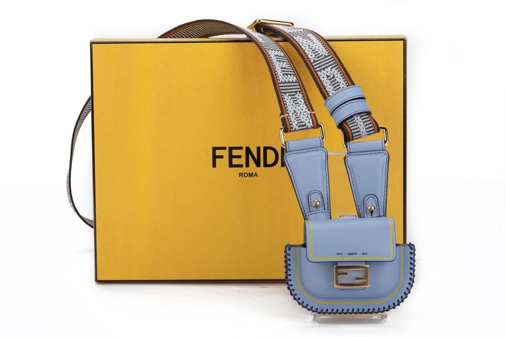 Fendi Bag Necklace Light Blue NIB~P77658442
