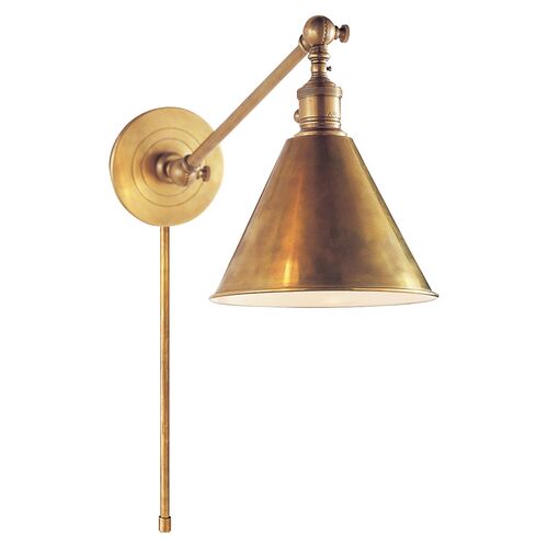 Boston Single Arm Library Light, Antique Brass~P77113734