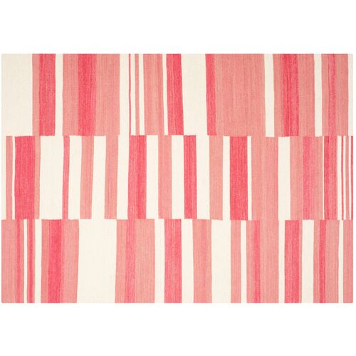 Arlin Flat-Weave Rug, Pink/Ivory~P76895513
