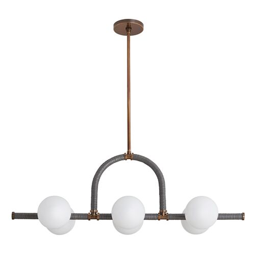 Harrison Linear Chandelier, Heritage Brass~P77622243