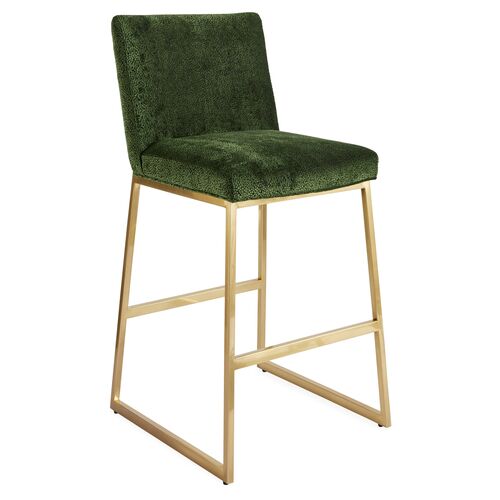 Green Leather Bar Stools