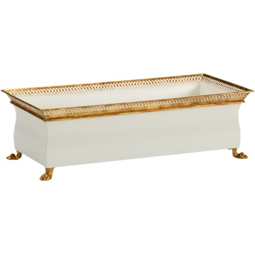 French Tole Planter, Cream
