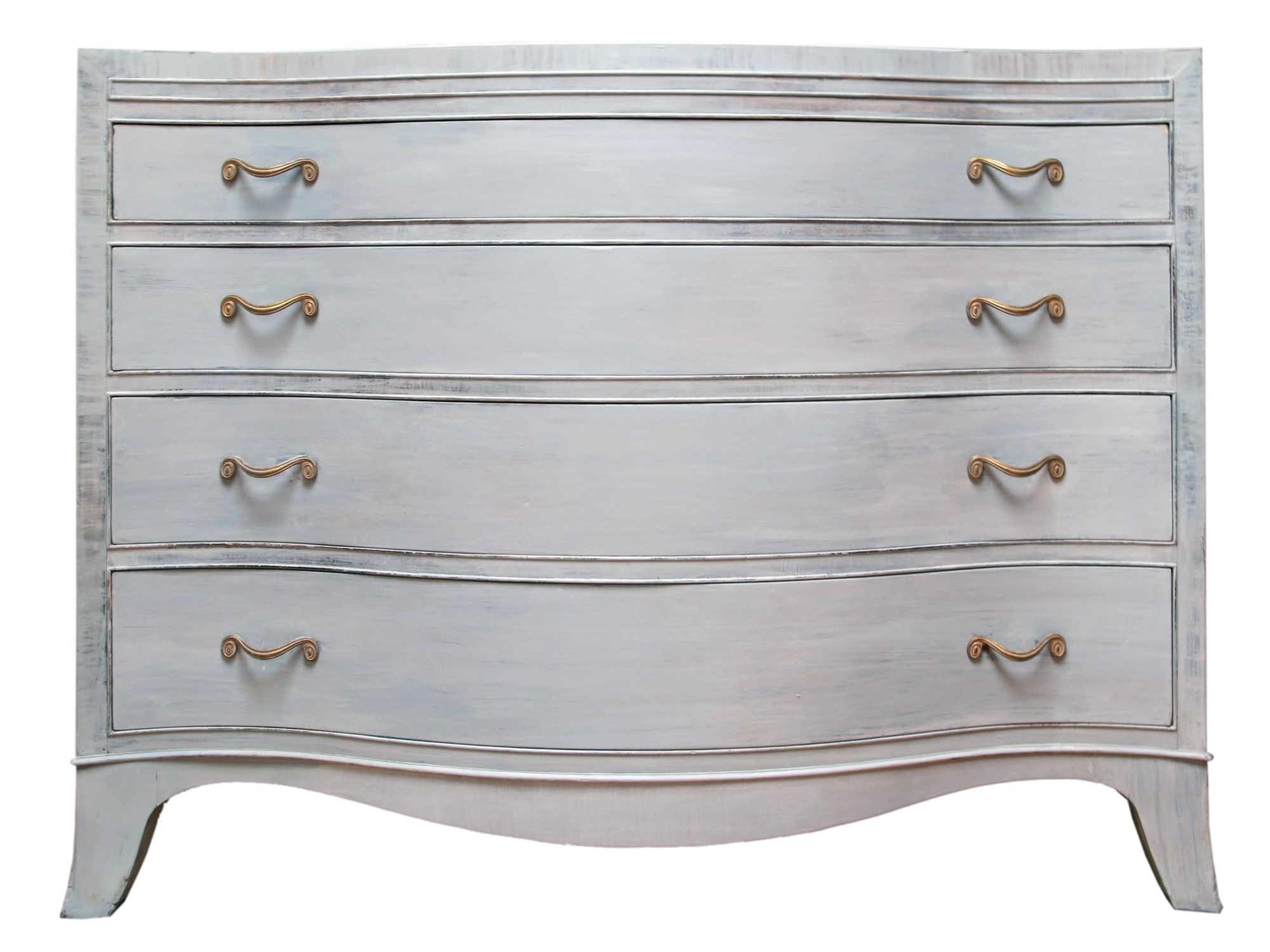 Blue Gray Mahogany Four Drawer Chest~P77671875