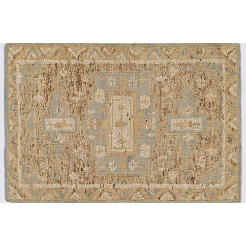 Taz Hand Woven Wool Rug, Blue