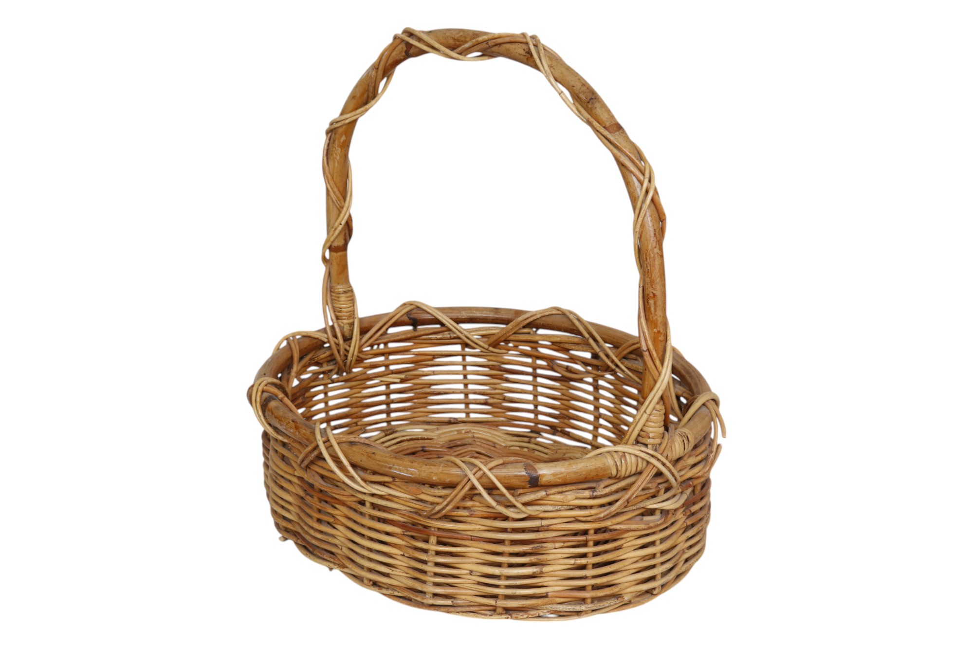 French Woven Wicker Shopping Basket~P77739711