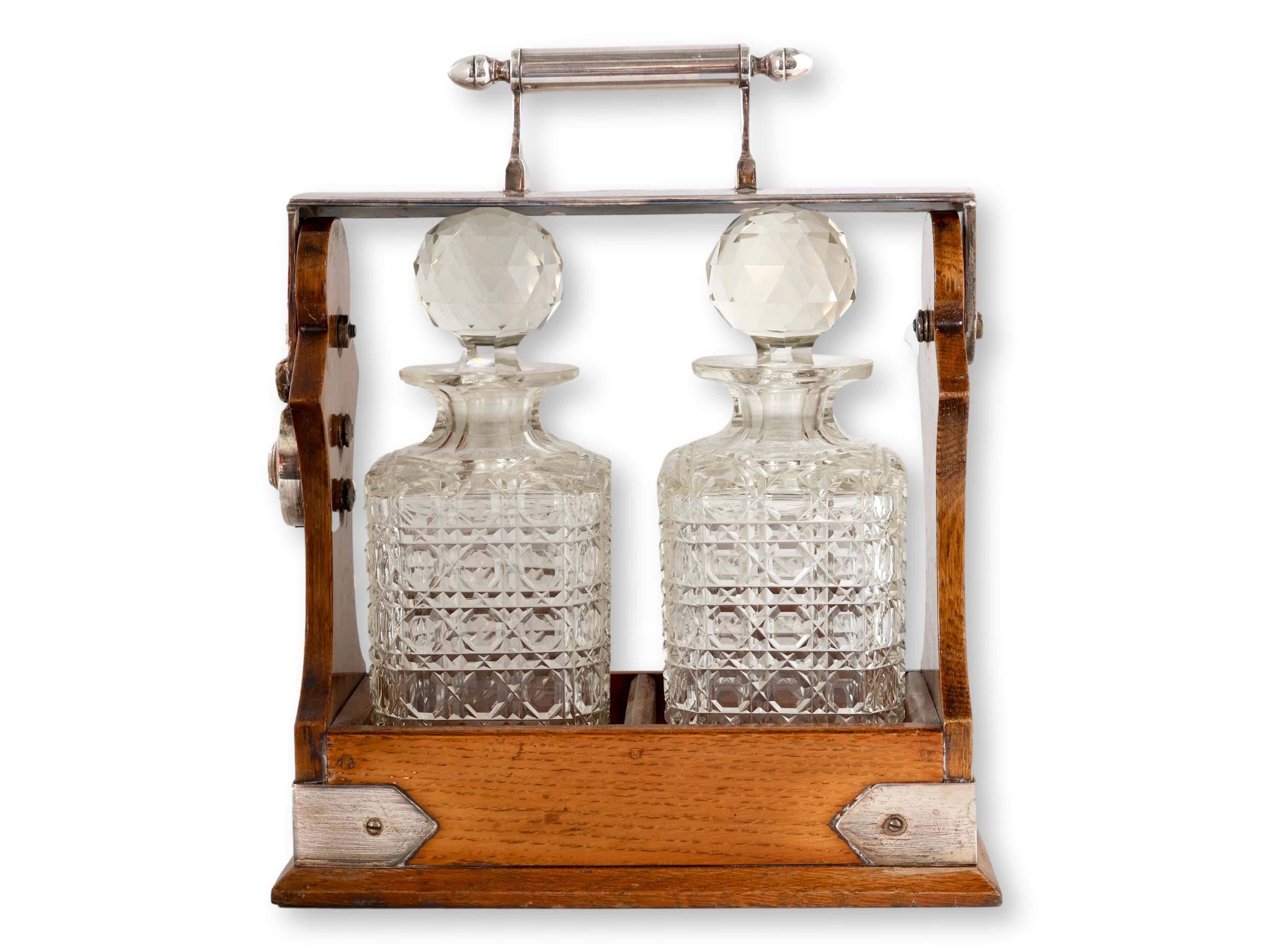 C.1880s English Tantalus w/ Original Key