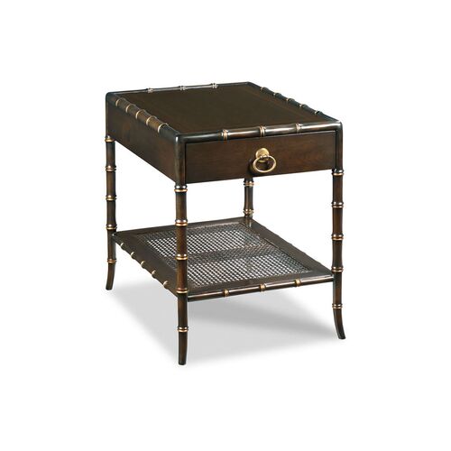 Harlow Faux Bamboo Side Table, Blackened Stain~P77384358