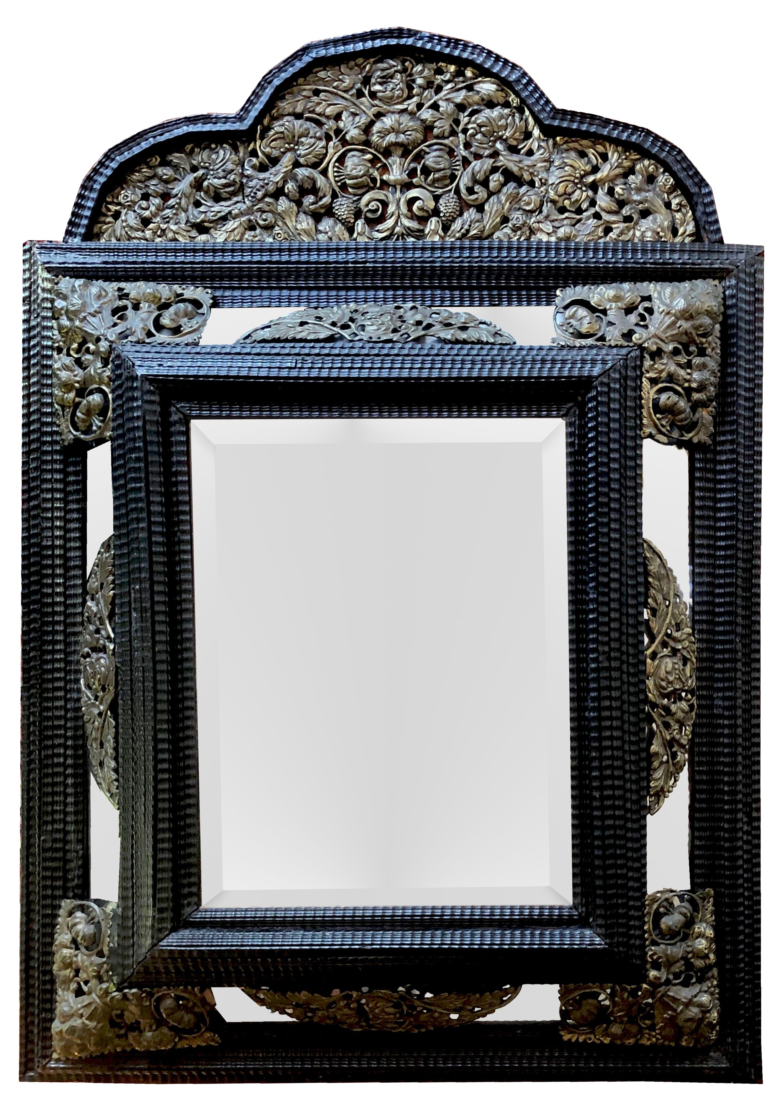 Antique Dutch Baroque Repoussé Mirror~P77574954