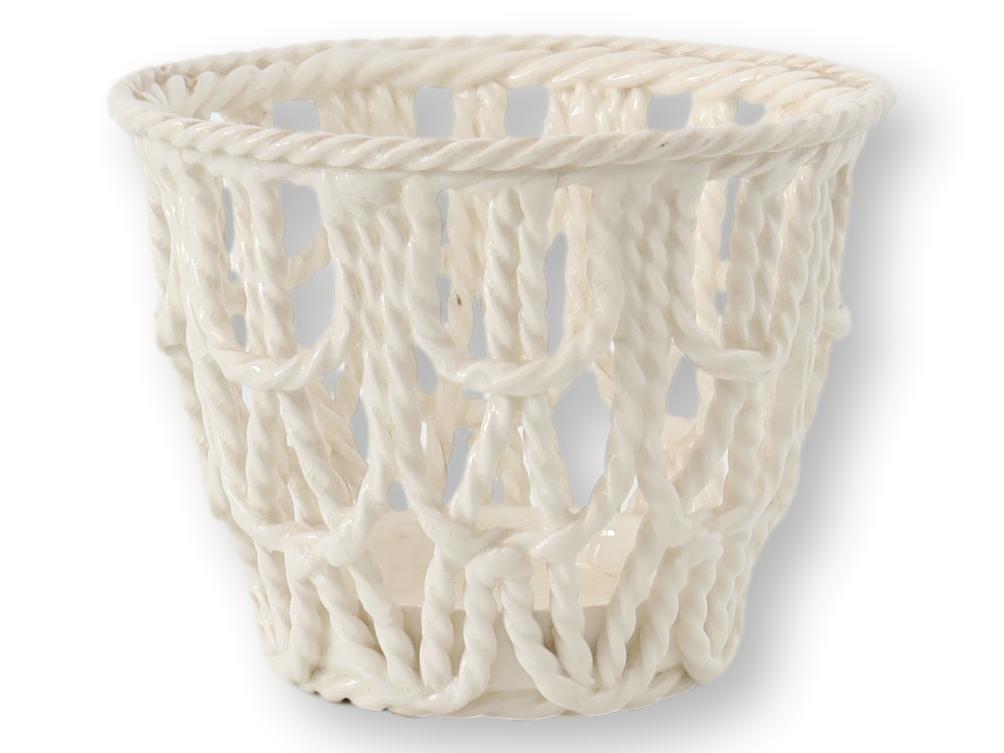 Vintage Creamware Woven Rope Basket~P77675718
