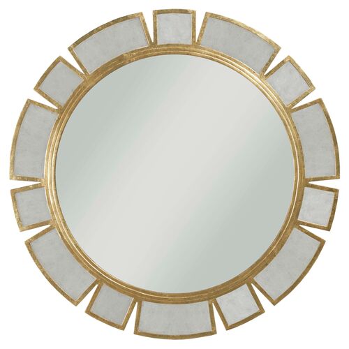 Bouvette Round Wall Mirror, Antiqued Gold~P77551013