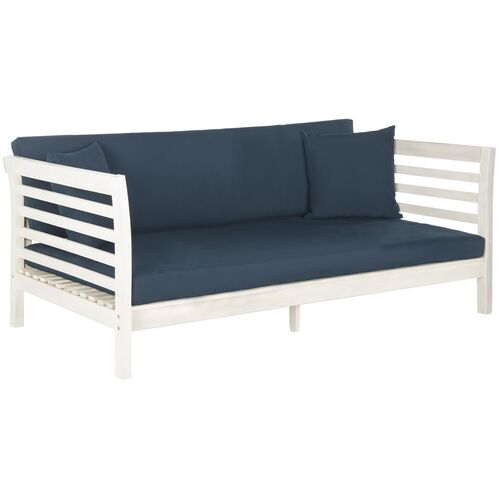 Sandy Outdoor Daybed, White/Navy~P60894694