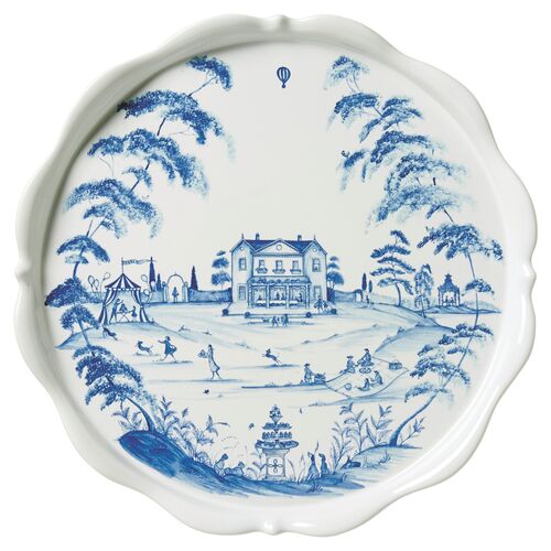 Country Estate Cake Stand, White/Blue~P77431015