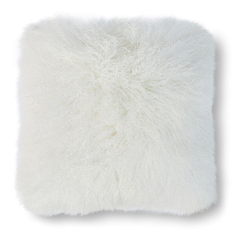 Tibetan 24x24 Pillow, Warm White