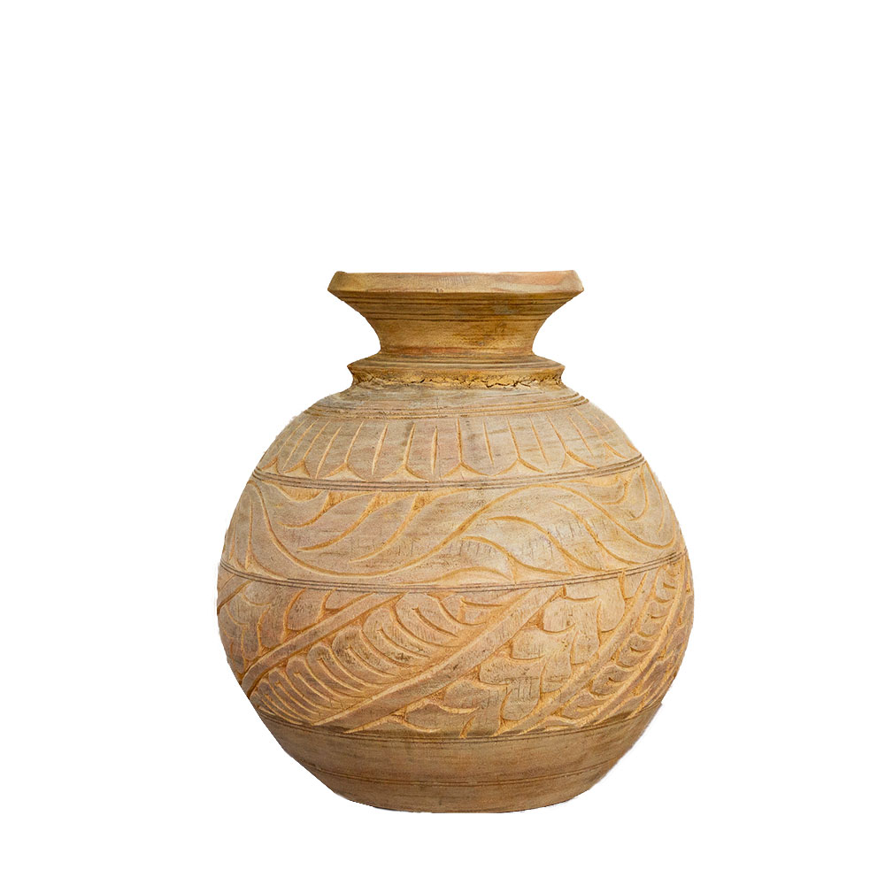 Carved Bleached Naga Water Pot~P77646839