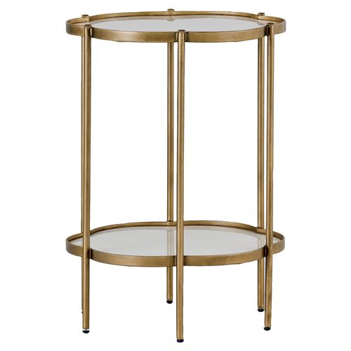 Clementine Flower Side Table, Brass~P77303651
