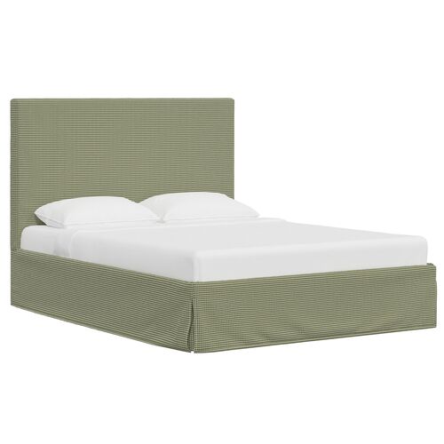 Juliet Slipcover Bed, Houndstooth Avocado