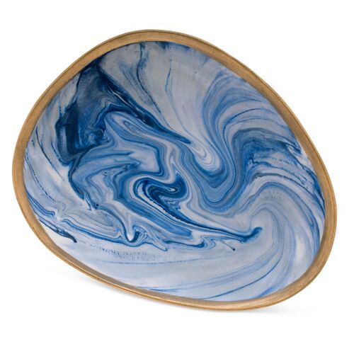 Marbleized Porcelain Ring Dish, Blue~P77533606