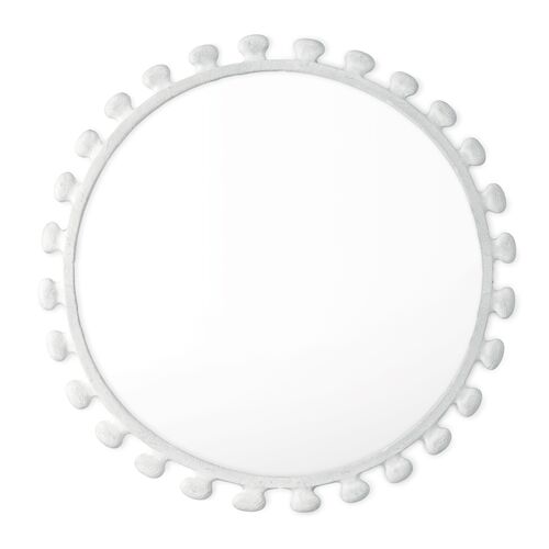 Sanya Round Wall Mirror, White~P77639037