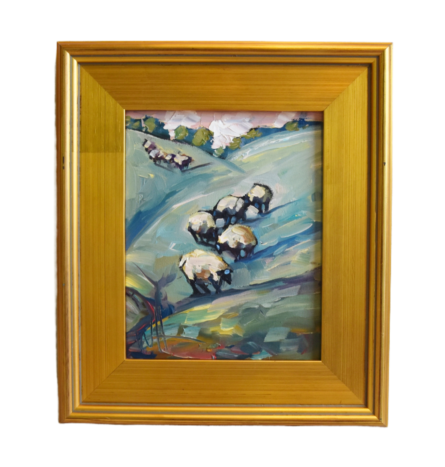 William Hawkins Grazing Flock Sheep Painting~P77683050