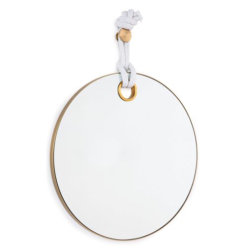 Porter Round Rope Wall Mirror, Brass~P77622433