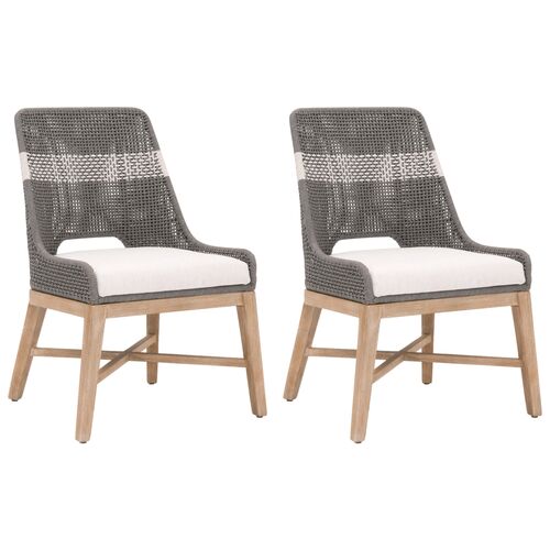 S/2 Arras Side Chairs, Dove/White~P77564776