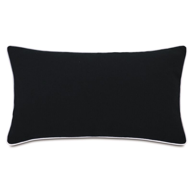 Riley 13x22 Lumbar Outdoor Pillow, Black