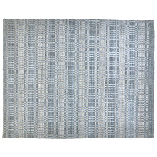 Hawthorne Hand-Knotted Rug, Blue/Silver~P77429497