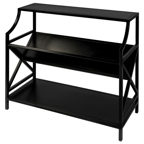 Marty Library 36" Bookcase, Black