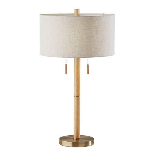 Clara Table Lamp, Natural/ Brass~P77620347