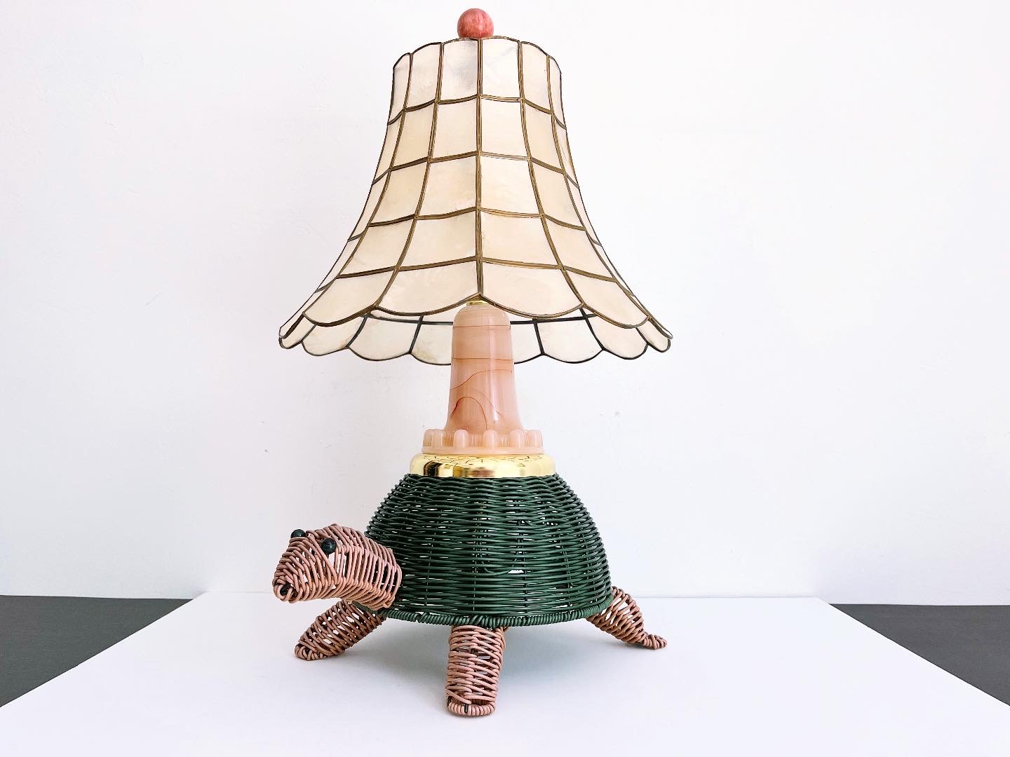 Wicker Turtle Lamp & Shell Shade~P77737943